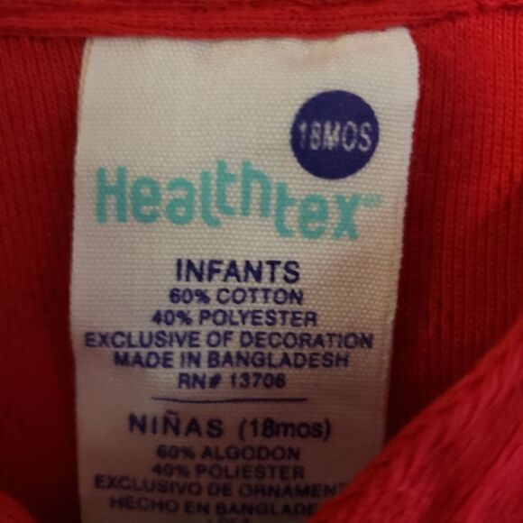 HEATHTEX RED RUFFLE LONG SLEEVE SIZE 18 MONTHS - Picture 4 of 5
